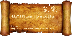 Wölfling Henrietta névjegykártya