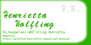 henrietta wolfling business card